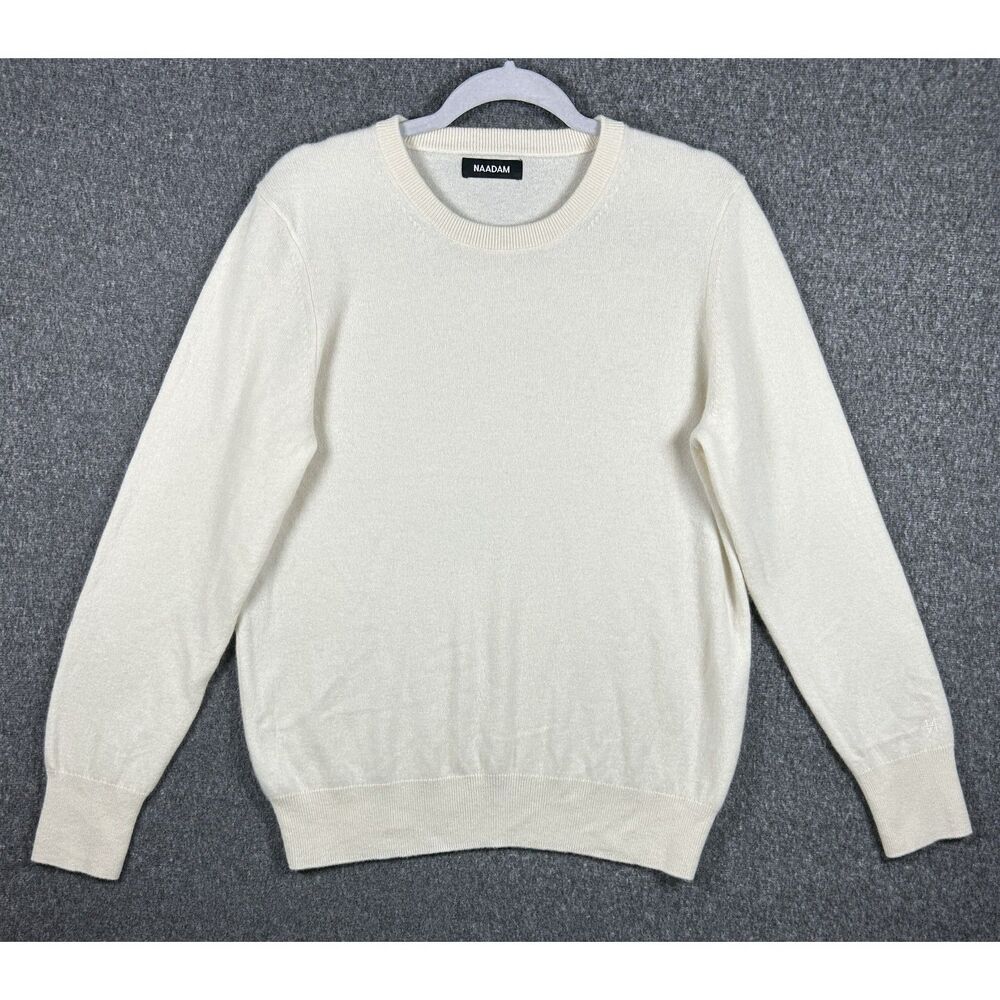 NAADAM The Original 100% Cashmere Crewneck Sweater - Off-White Ivory / Size L